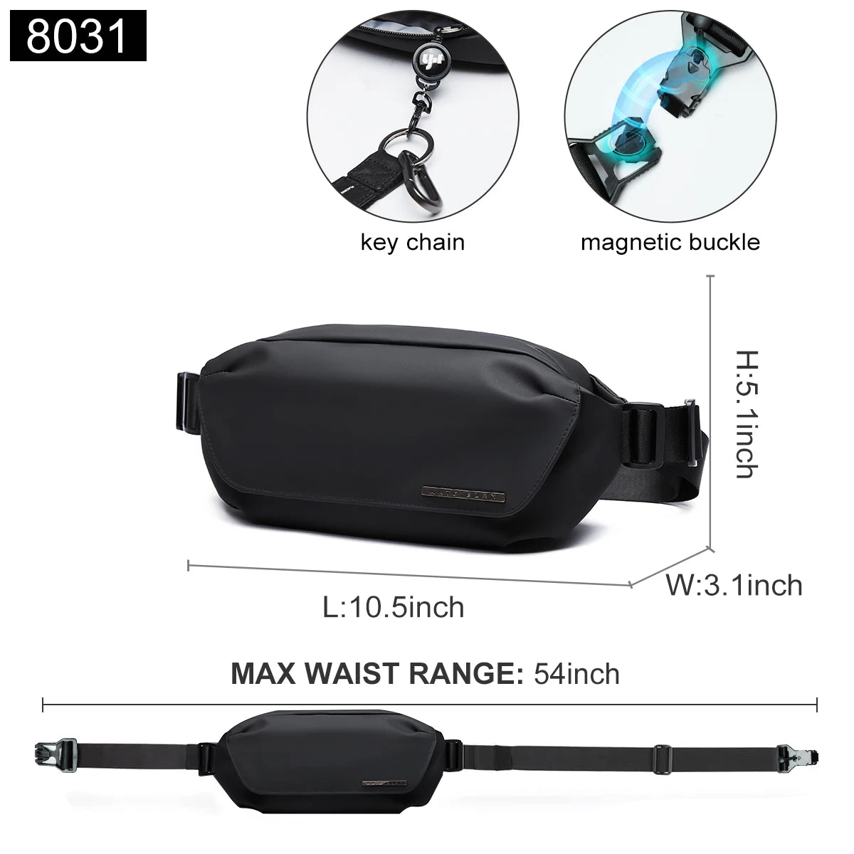Men's Waterproof Crossbody Shoulder Bag – Travel Sports Fanny Pack Waist Bag