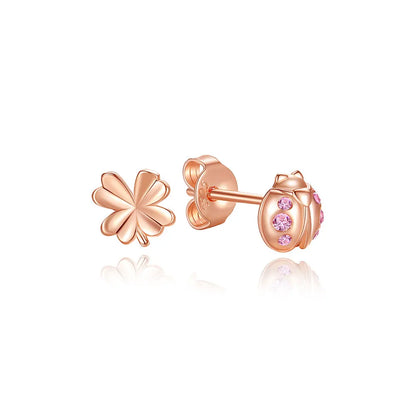 Original 925 Sterling Silber Ohrringe 2025 Stecker Creolen Kristall Ohrringe für Damen Roségold Krone Herz Unendlichkeit Biene Ohrring Schmuck