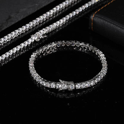 Moissanite Tennis Necklace  GRA 925 Silver Women's Chain