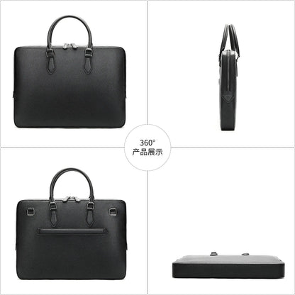 Genuine Leather Men's Briefcase Large Laptop Bag