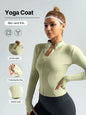 Fitnessjacke, Damen eng anliegendes, schnell trocknendes Oberteil, Herbstkollektion 2025, langärmeliger Sonnenschutz-Stehkragen, Sport Pilates
