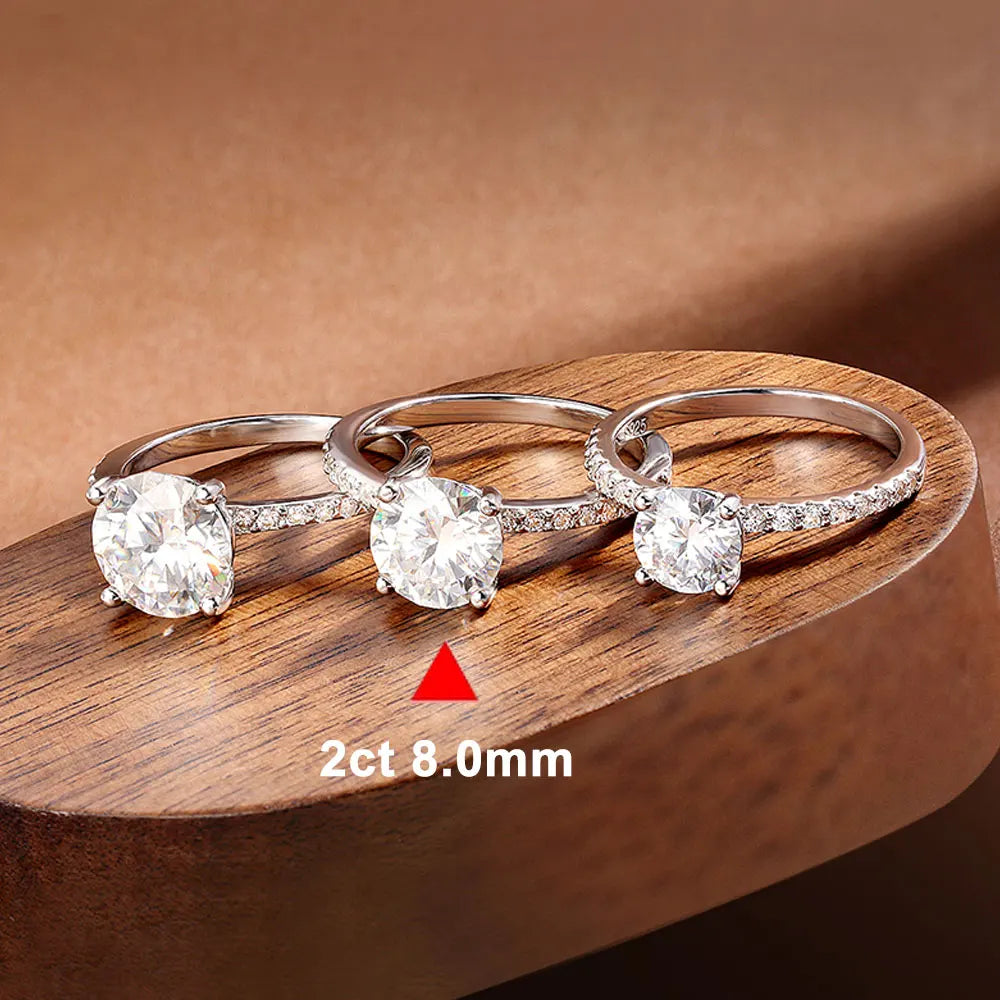 KNOBSPIN D VVS1 1-3ct Round Moissanite Ring 18K White Gold Plated s925 Sterling Silver with GRA Diamond Wedding Rings for Women