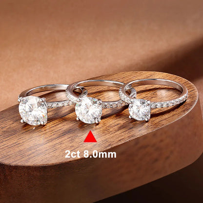 KNOBSPIN D VVS1 1-3ct Round Moissanite Ring 18K White Gold Plated s925 Sterling Silver with GRA Diamond Wedding Rings for Women