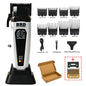 Hair clipper set with attachments and accessories on a white background
