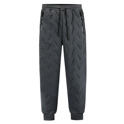 YJKVUR Winter New Oversize Pants Men Windproof Warm Fleece Liner Drawstring Trousers Casual Comfortable Plus Size Sweatpants