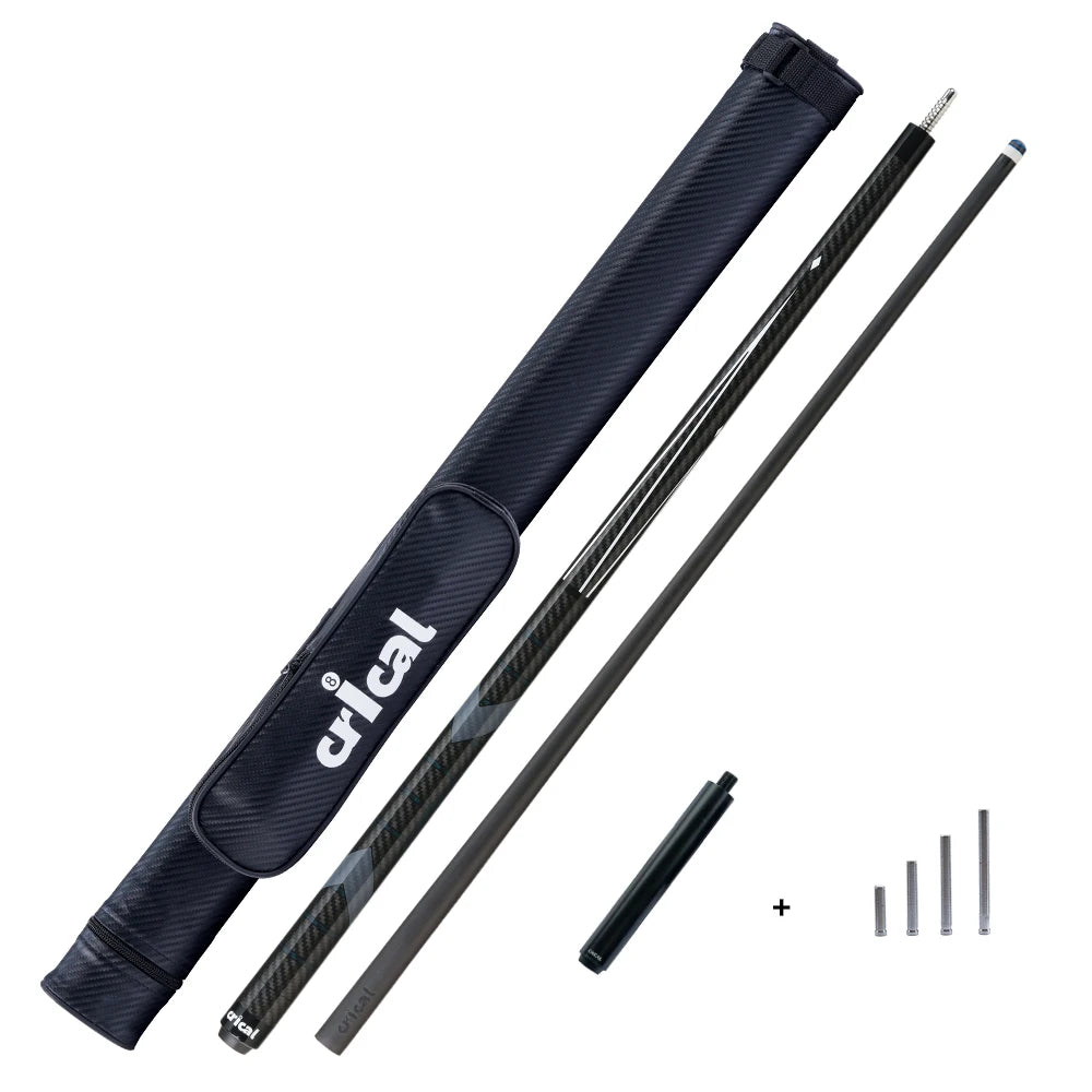 CRICAL CL-PRO Carbon Fiber Pool Cue Stick with 12.5mm Tip 3 * 8/8 Joint Pin  Low Deflection  for Professional 1/2 Billiard Cue
