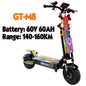 Electric scooter with 'GT-M8' branding and specifications on a white background