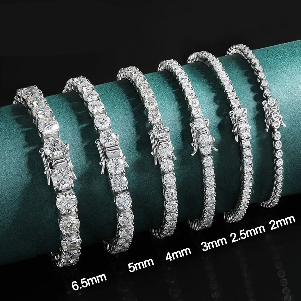 D VVS1 Moissanite Tennis Bracelet Original s925 Sterling Silver 2mm/4mm/5mm Full Diamond Bracelets for Women Man Gift