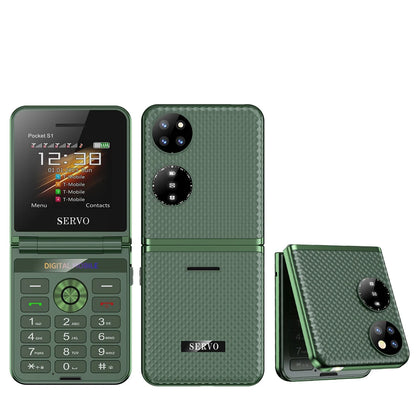 SERVO Pocket S1 Klapp-Handy 4 SIM Standby Anrufaufzeichnung Magische Stimme Kurzwahl Blacklist 2,4" Faltbare tragbare Handys