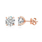 Smyoue 0.2-3CT Rose Gold Color Moissanite Stud Earrings for Women Sparkling Classic Wedding Lab Diamond Earring Pure 925 Silver