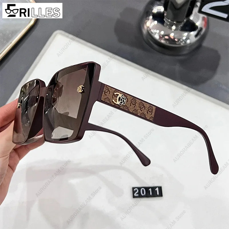 Polarized Oversized Sunglasses Ladies, TAC Lens Anti-Glare, Square Shape UV400, for Street Style and Driving, 2025 New Trendy