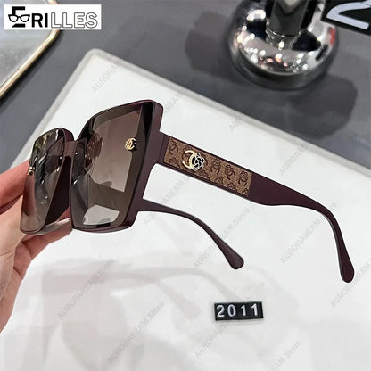 Polarized Oversized Sunglasses Ladies, TAC Lens Anti-Glare, Square Shape UV400, for Street Style and Driving, 2025 New Trendy