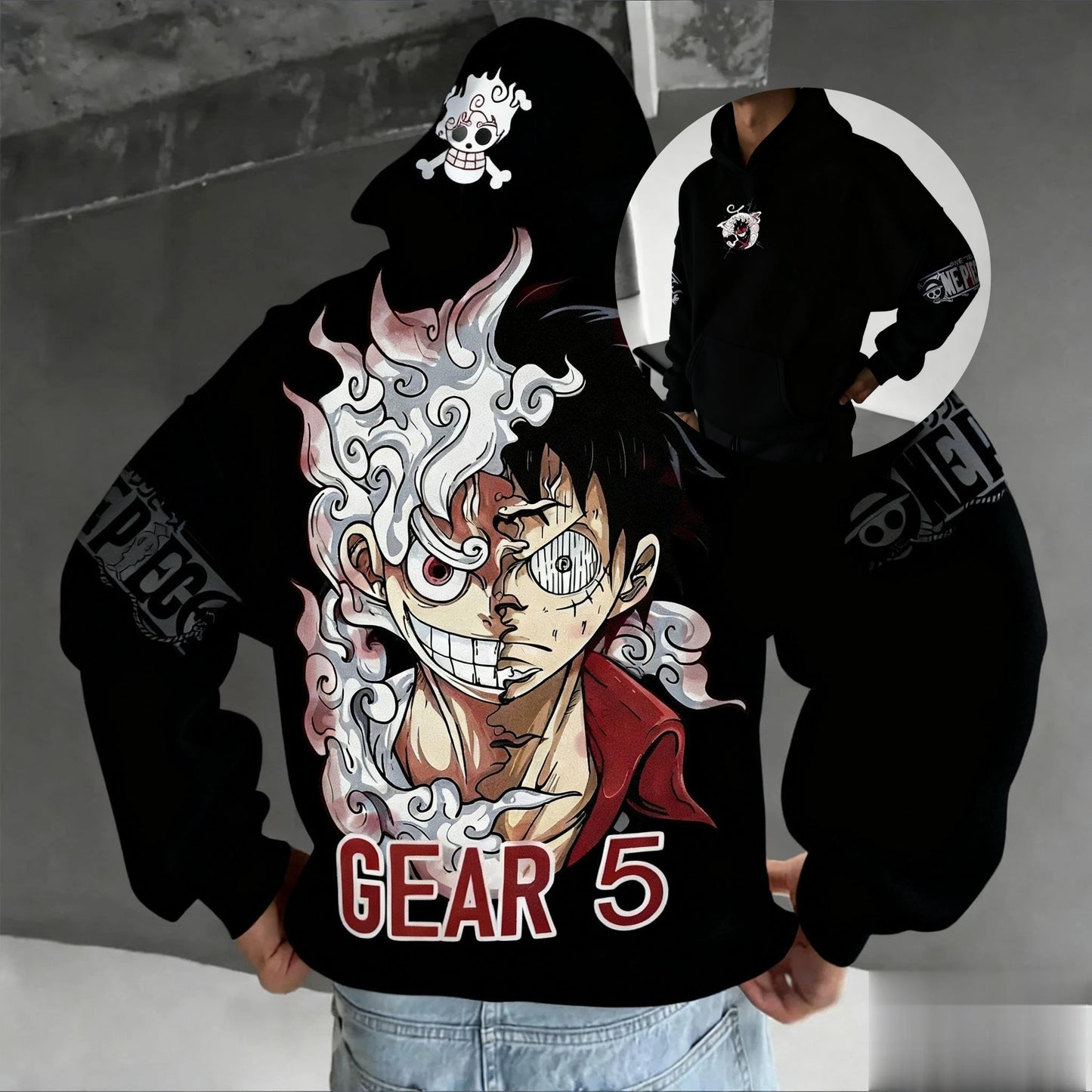 Anime Hoodie Men Women One Piece Luffy Gear 5 Nika Streetwear Casual Pullover Sweatshirt Long Sleeve Tops Autumn Winter Fashion