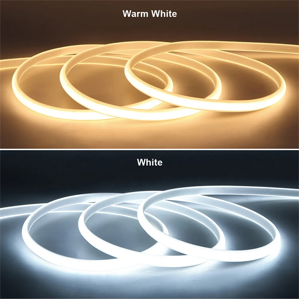 220v Led Ribbon Adhesive High Brightness COB Led Strip for Room Led Strip Flexible Ribbon for Outdoor Garden Lighting