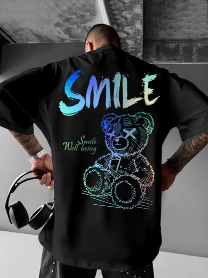 Men's Teddy Bear Print T-Shirt | Breathable Summer Top