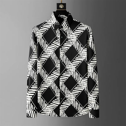 Men's Luxury Print Long Sleeve Casual Shirt