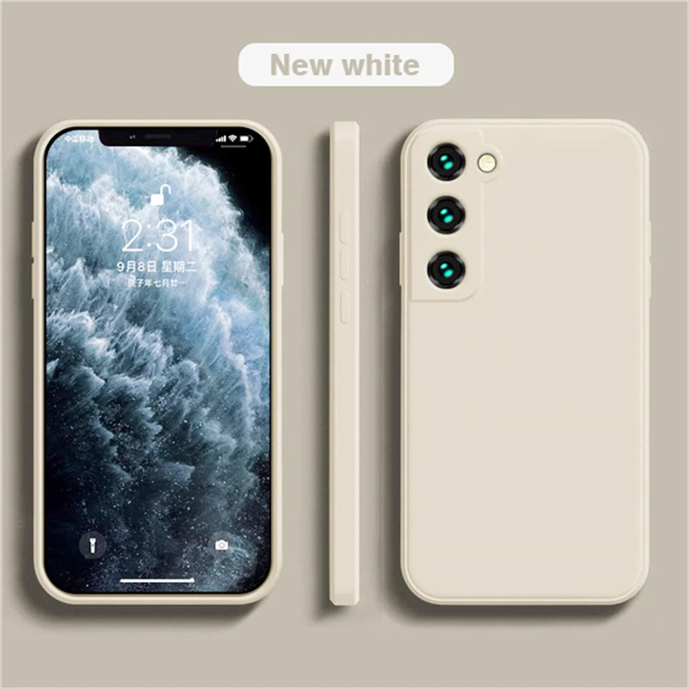 Luxuriöse Flüssigsilikonhülle für Samsung S25 S24 Galaxy S20 S21 S22 S23 FE Plus Note10 20 A52 A31 A41 A71 A51 A72 A70 A50 Coque