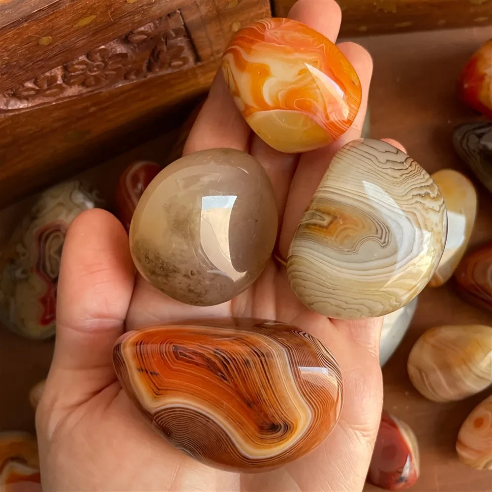 Teglex Natural Sardonyx Agate Palm Stone | Reiki Healing