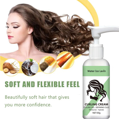 Locken-Stylingcreme, feuchtigkeitsspendende und glättende Formel, verbessert die Elastizität und den Glanz von lockigem Haar, einfach zu stylen