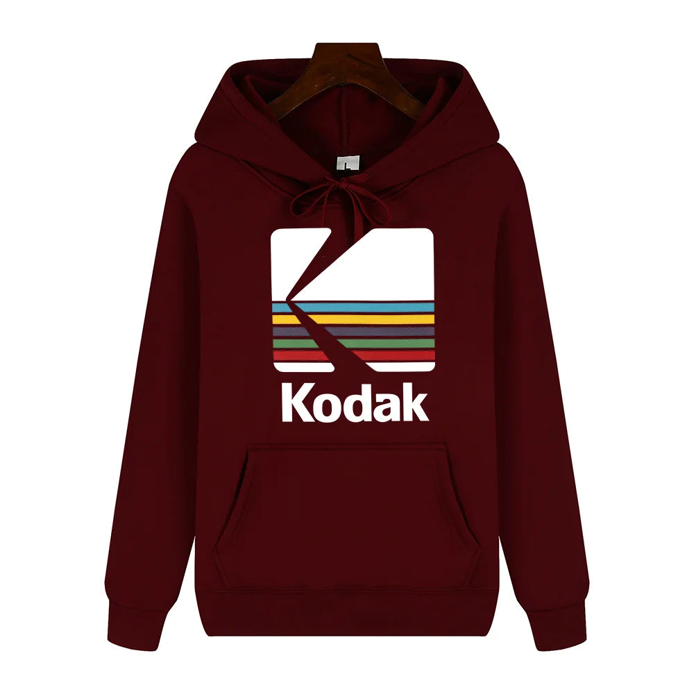 Kodak Brand Fashion Retro Y2K Print Autumn and Winter Men Sports Hoodie Outdoor Casual Casual Comfortable Street Jacket Clothing
