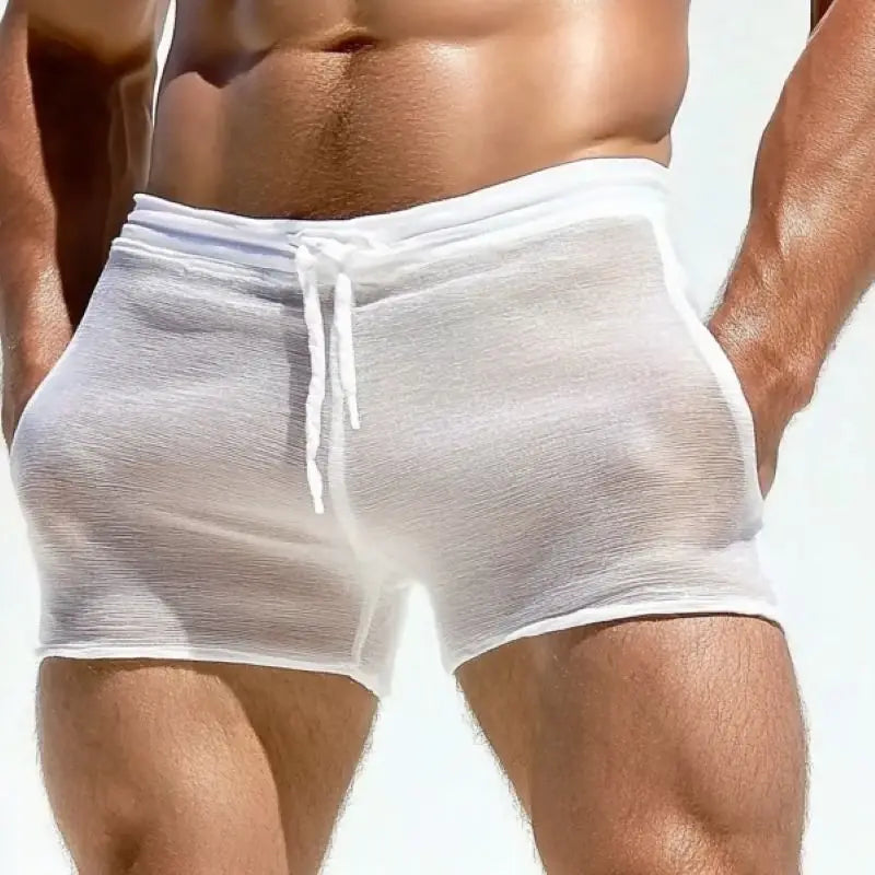 Sexy Schnür-Shorts für Herren – Bequeme Freizeit- und Fitness-Shorts für Männer, atmungsaktive lässige Workout-Shorts, stylische Lounge-Shorts
