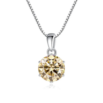 JoyceJelly 1 CT Real Moissanite Pendant Necklace For Women Royal Blue Color Moissanite 925 Sterling Silver Wedding Fine Jewelry