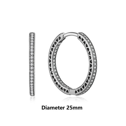 Original 925 Sterling Silber Ohrringe 2025 Stecker Creolen Kristall Ohrringe für Damen Roségold Krone Herz Unendlichkeit Biene Ohrring Schmuck