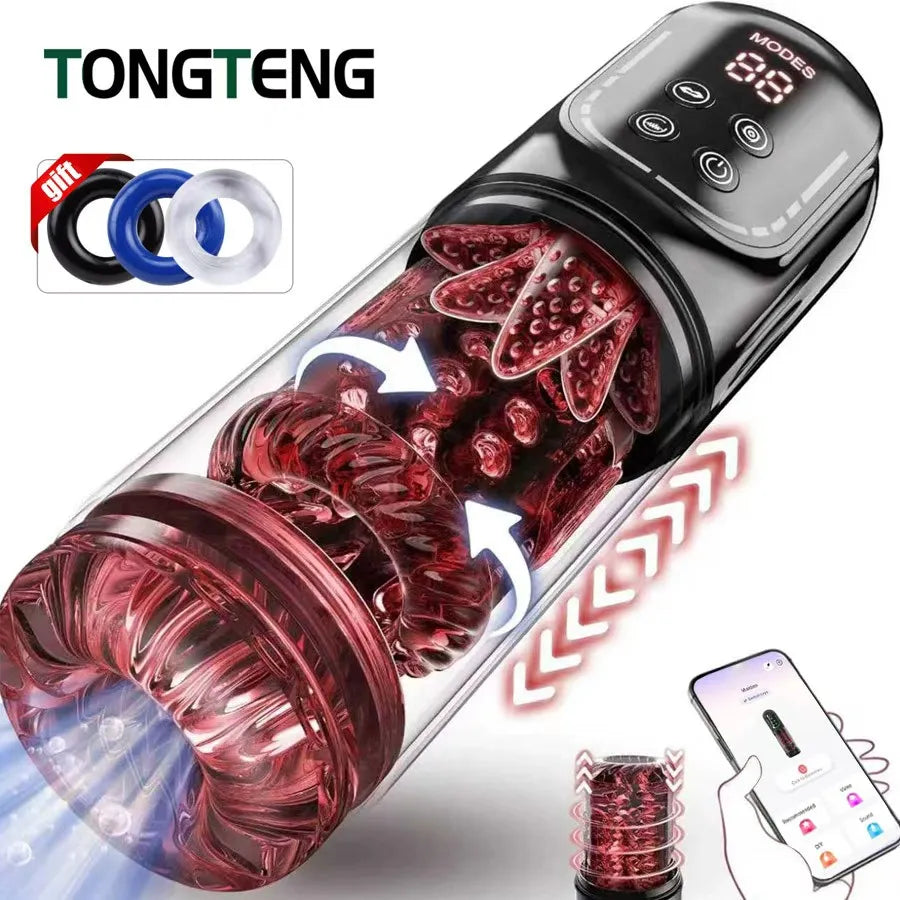 Telescopic Rotation Masturbator Cup Male Sex Toy Automatic Piston Blowjob Vagina Masturbation