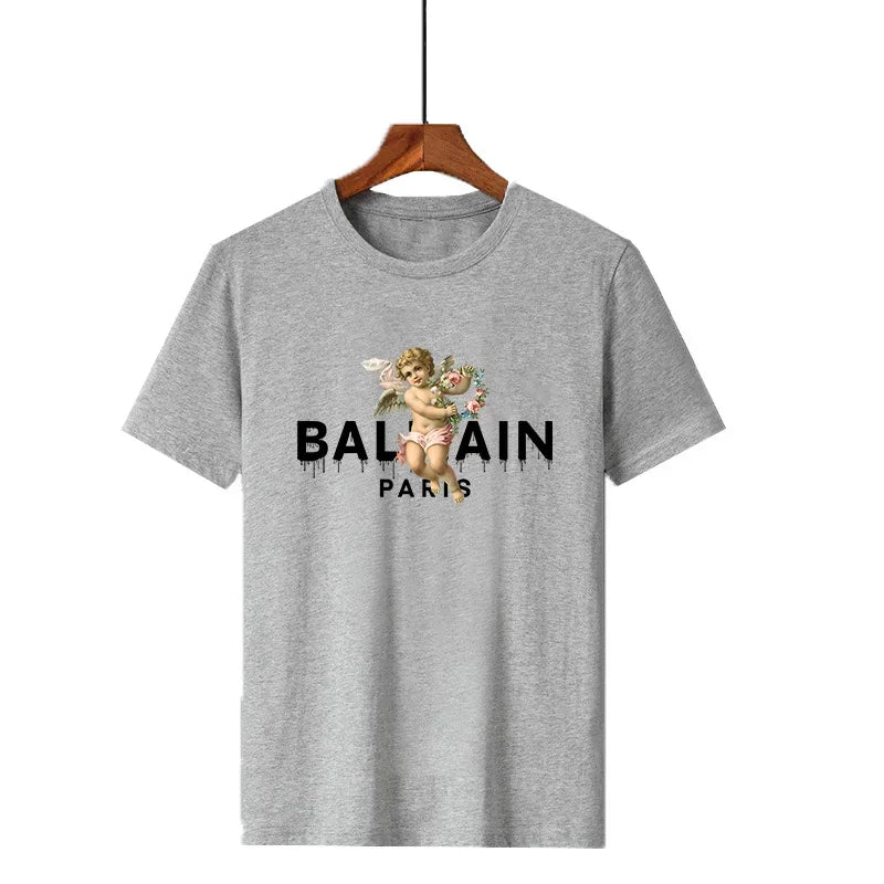 2025 Sommer Luxus T-Shirt Engel Grafikdruck Kurzarm Bequeme T-Shirts Retro Y2k Tees T-Shirt Damen Harajuku T-Shirts