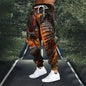 Men Loose Casual Pocket Draw Rope Sports Sweatpants Fashion Dragon And Hand Printed Sweatpants Winter New Thick Warm Sweatpants