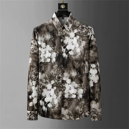 Men's Luxury Print Long Sleeve Casual Shirt