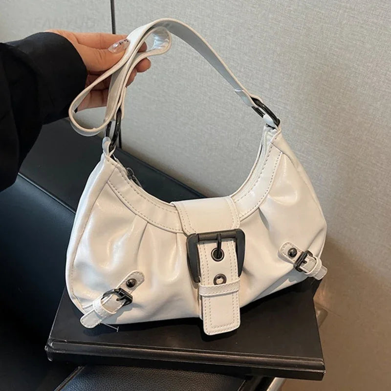 Retro Pleated Hobo Shoulder Bag for Women Hot Selling Maillard Style Underarm Bag Clutch Handbags for Travel Work Shopping