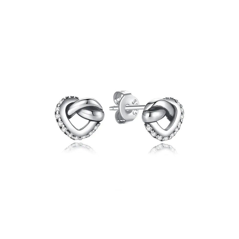 Original 925 Sterling Silber Ohrringe 2025 Stecker Creolen Kristall Ohrringe für Damen Roségold Krone Herz Unendlichkeit Biene Ohrring Schmuck