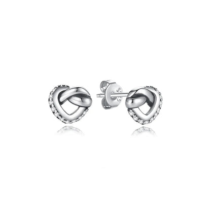 Original 925 Sterling Silber Ohrringe 2025 Stecker Creolen Kristall Ohrringe für Damen Roségold Krone Herz Unendlichkeit Biene Ohrring Schmuck