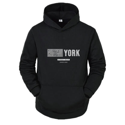 New York City Men's and Women's Hooded Fashion Letter Print Pattern Sportswear Casual Harajuku Hooded Pullover Sportswear