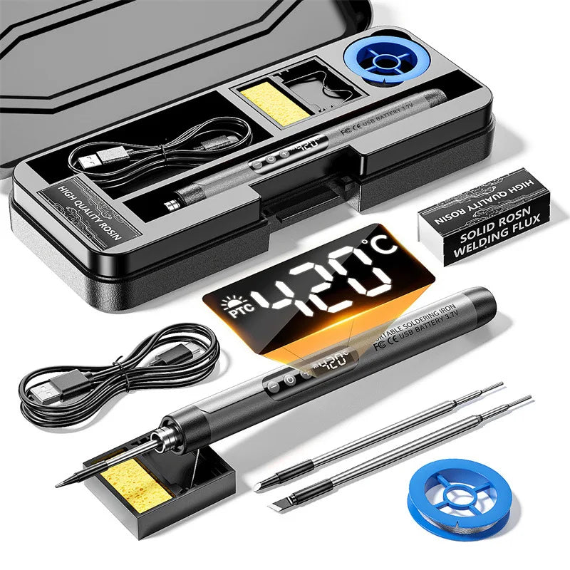 USB Wireless  Digital Electric Soldering Iron Kit  Cordless Adjustable Temperature 300-450℃ Smart Welding Solder Tool