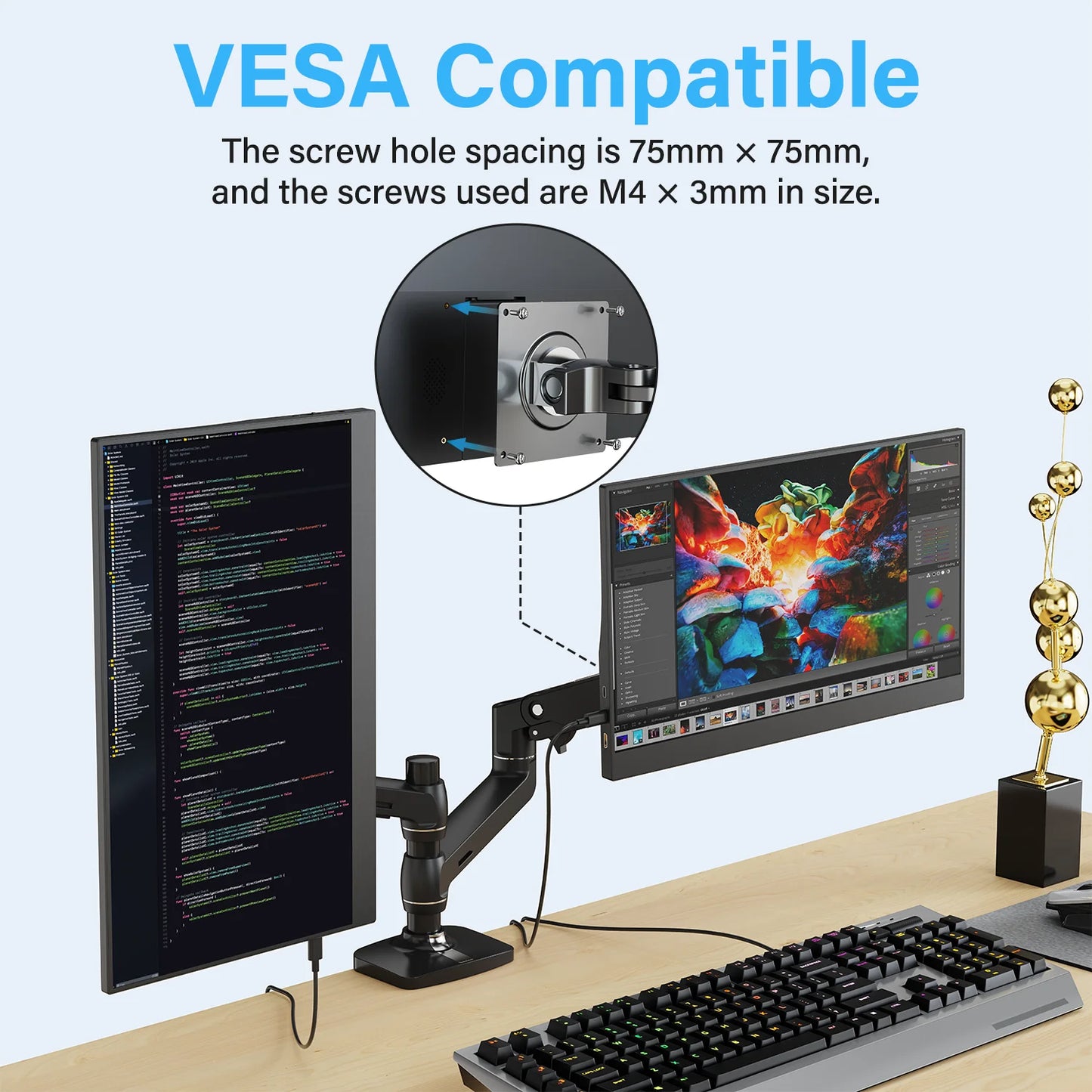 15.6" Portable Monitor 1080P IPS USB-C HDMI VESA Mount Display