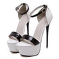 Aneikeh große Schuhgrößen 41 42 43 44 45 46 High Heels Sandalen Sommer Sexy offene Spitze Partykleid 16CM Plateau Gladiatoren Damen Pumps