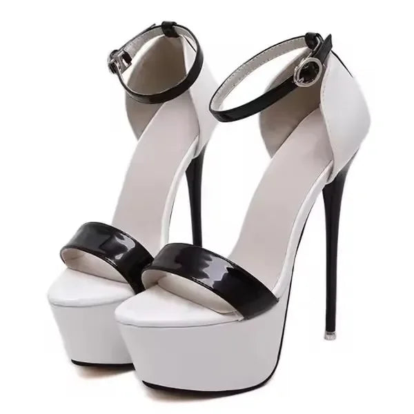 Aneikeh große Schuhgrößen 41 42 43 44 45 46 High Heels Sandalen Sommer Sexy offene Spitze Partykleid 16CM Plateau Gladiatoren Damen Pumps