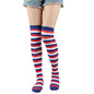1 Paar stylische knielange JK-Socken, Damen-Streifensocken, hohe Socken, Mädchen-Oberschenkel-Socken. Mehrfarbige gestreifte niedliche Socken