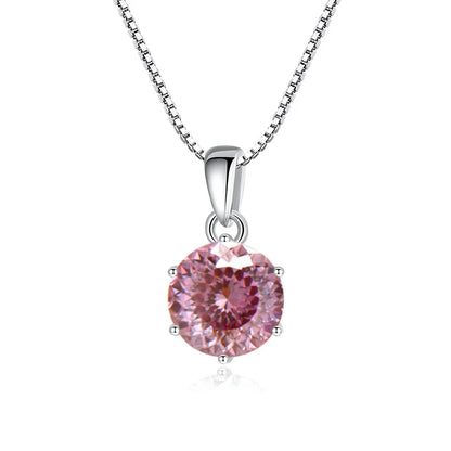 JoyceJelly 1 CT Real Moissanite Pendant Necklace For Women Royal Blue Color Moissanite 925 Sterling Silver Wedding Fine Jewelry