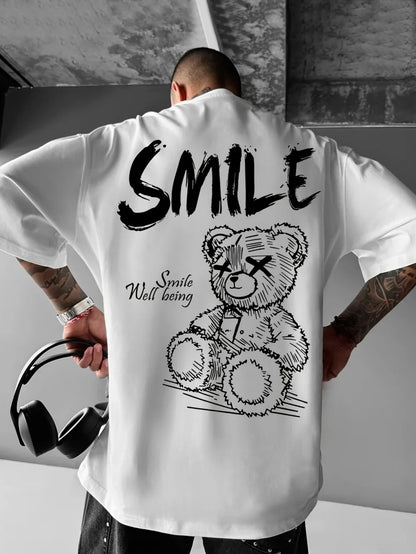 Men's Teddy Bear Print T-Shirt | Breathable Summer Top