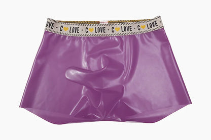 Herren Fetisch Latex Höschen Gummi Boxershorts Peniskondom Unterwäsche Kondom Cock Pouch Shorts Sexy Unterhosen für Herren