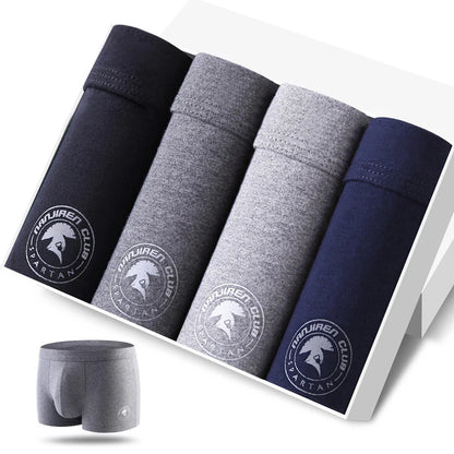 4pcs Men's Panties Sexy Shorts Cotton Underwear Male Breathable Boxers Solid Boxershorts Brand Underpants