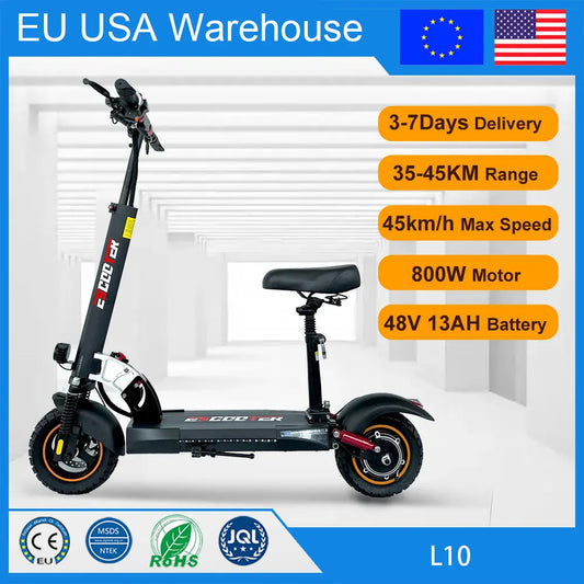 800W Folding Electric Scooter 48V 45km/h Adults