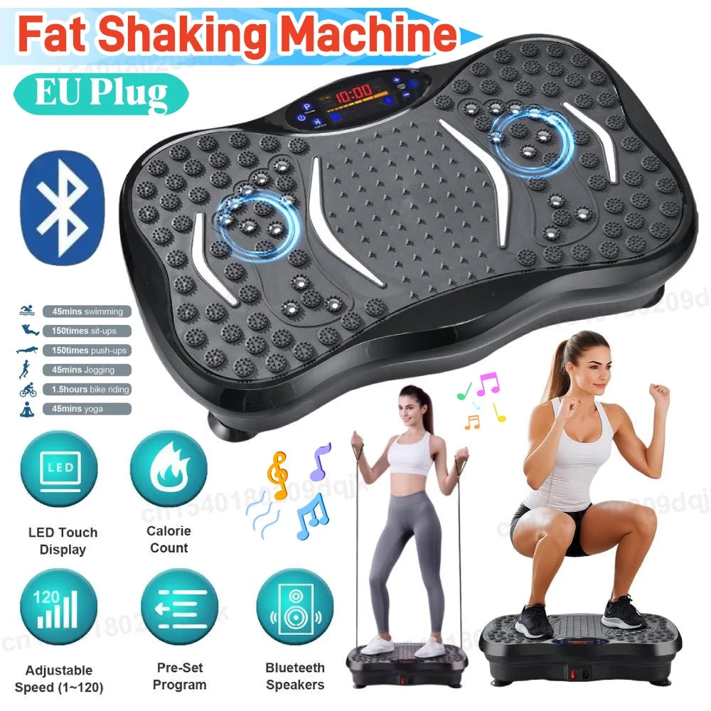 Vibration Plate Exercise Machine Bluetooth-Compatible Rhythm Machine Adjustable Speed Workout Vibrate Stand for Men Women