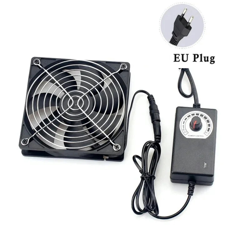 120mm 3000RPM Fan Cooling with Controller 12cm 12V 220V Btc Machine Chassis Workstation Cabinet Radiator Server Fan
