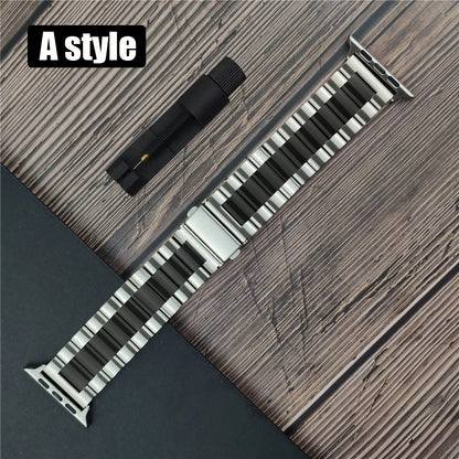 Classic stainless steel Correa for apple watch 10 46mm 42mm band Ultra 2 49mm 9 8 7 6 5 4 se 45mm 44mm 41mm 40mm 3 38mm strap