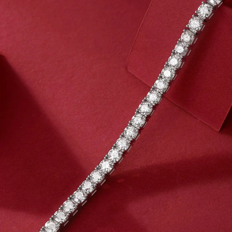 DJMAX 3-6.5mm Full Moissanite Tennis Bracelet For women Original 925 Sterling Silver Man's Moissanite Tennis Chain  New 2025