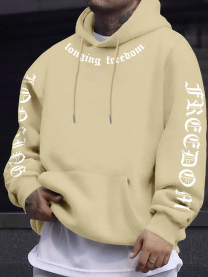 The 2025 autumn new men's hoodie is a casual and fashionable outdoor simple men's wear with letter prints